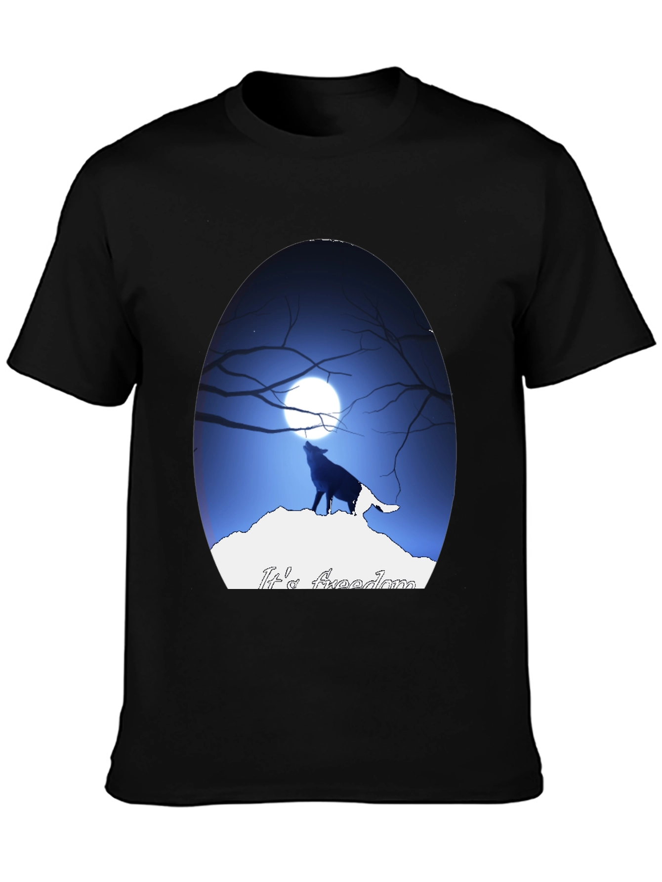 Wolf Howling at Moon Graphic Tee