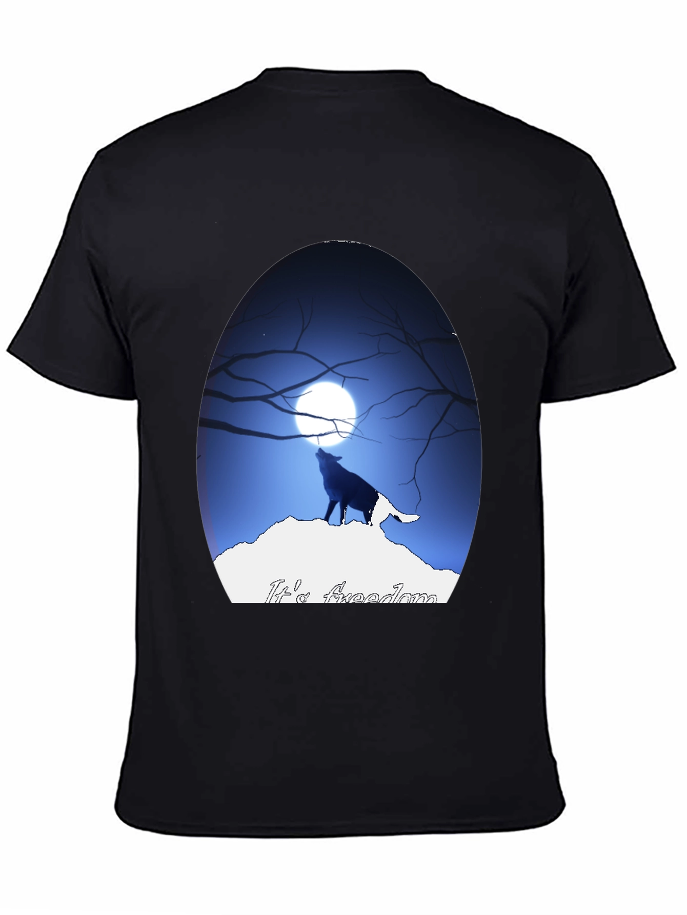 Wolf Howling at Moon Graphic Tee
