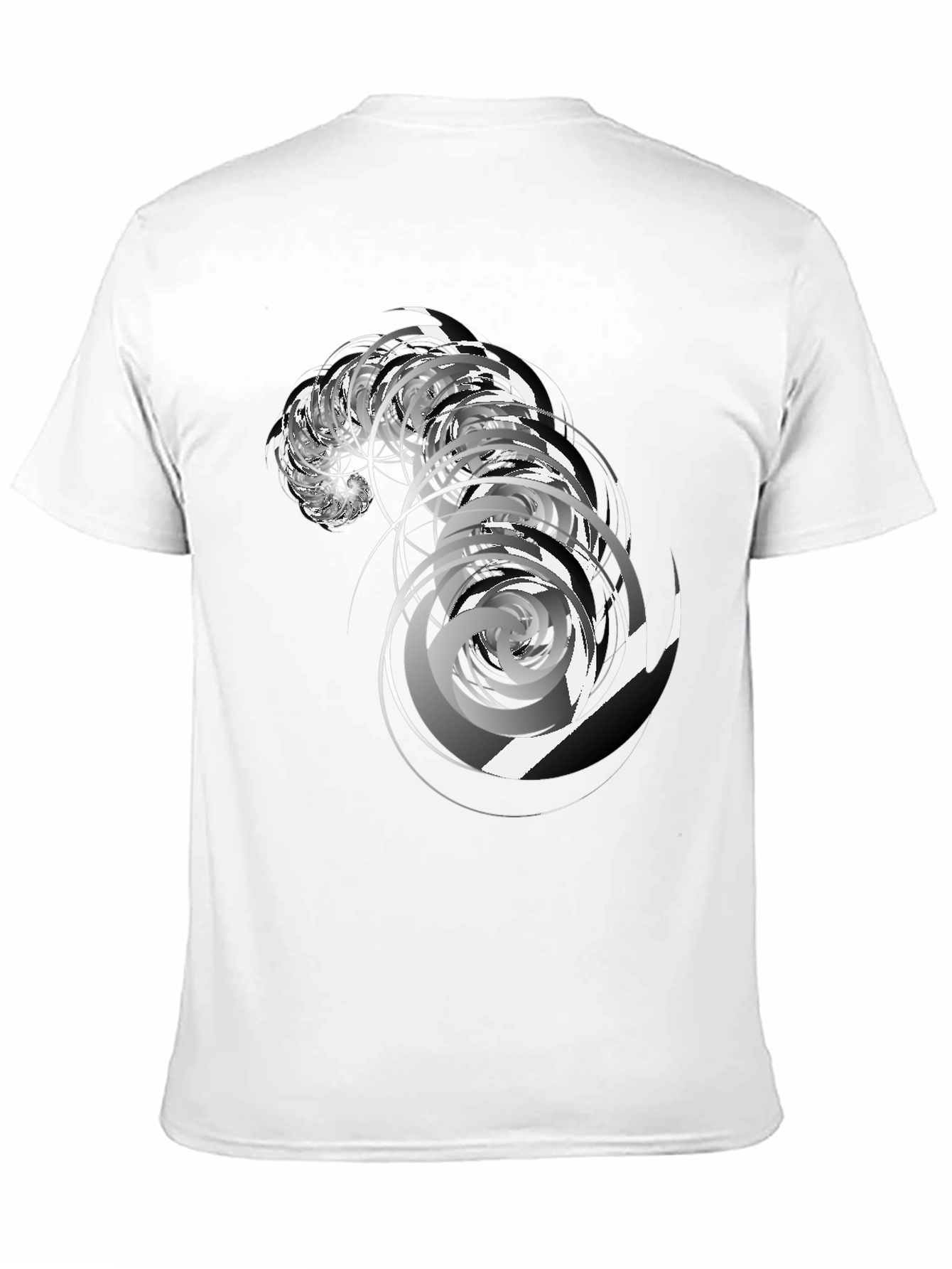 Abstract Swirl Graphic Black Tee