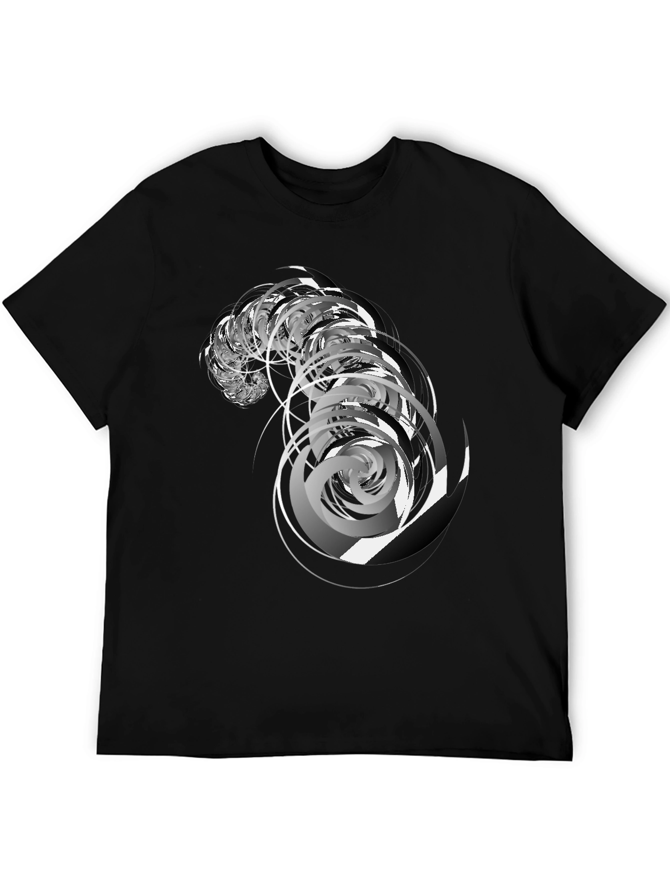 Abstract Swirl Graphic Black Tee