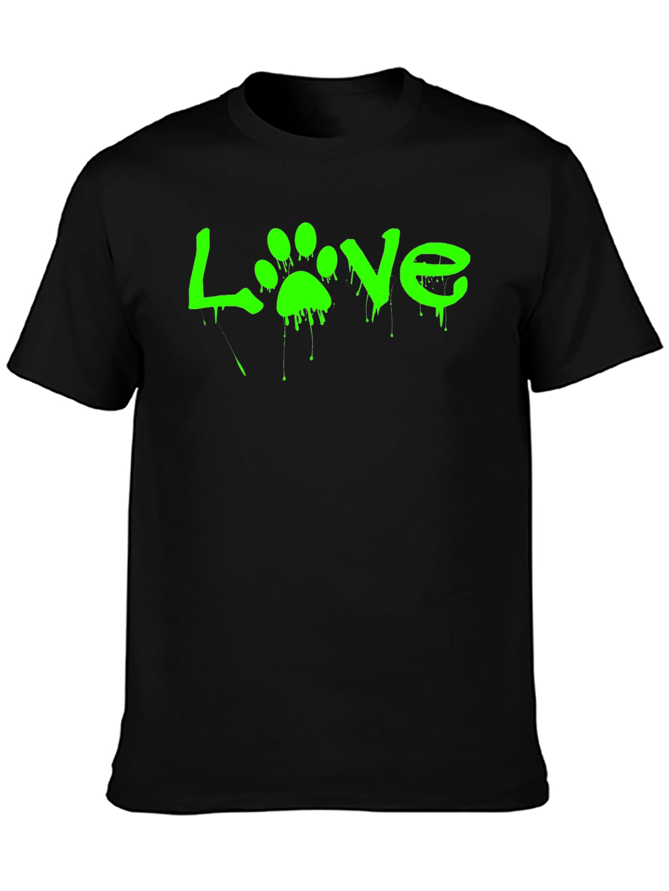 Love Paw Print Graphic Tee - Black