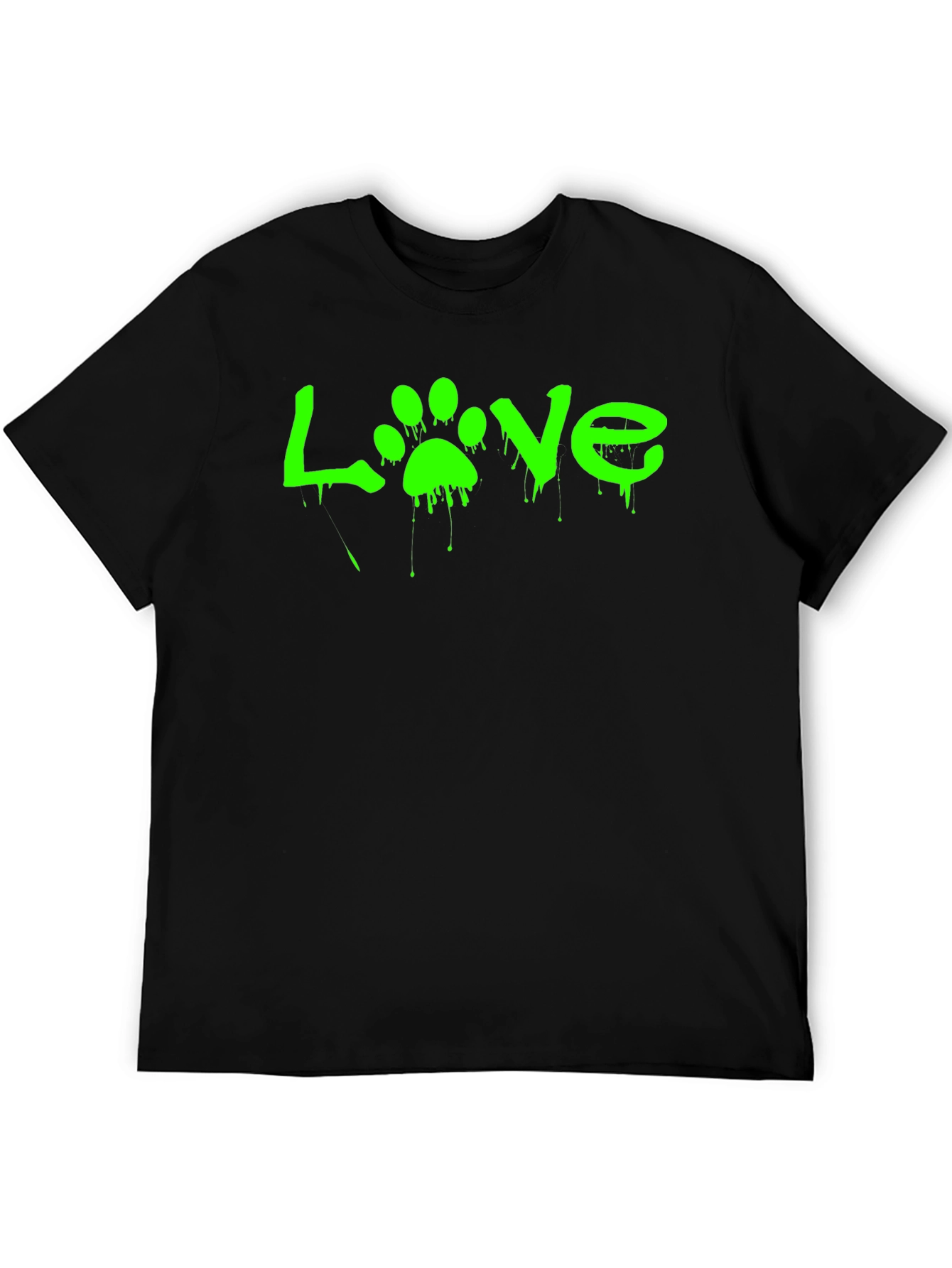 Love Paw Print Graphic Tee - Black
