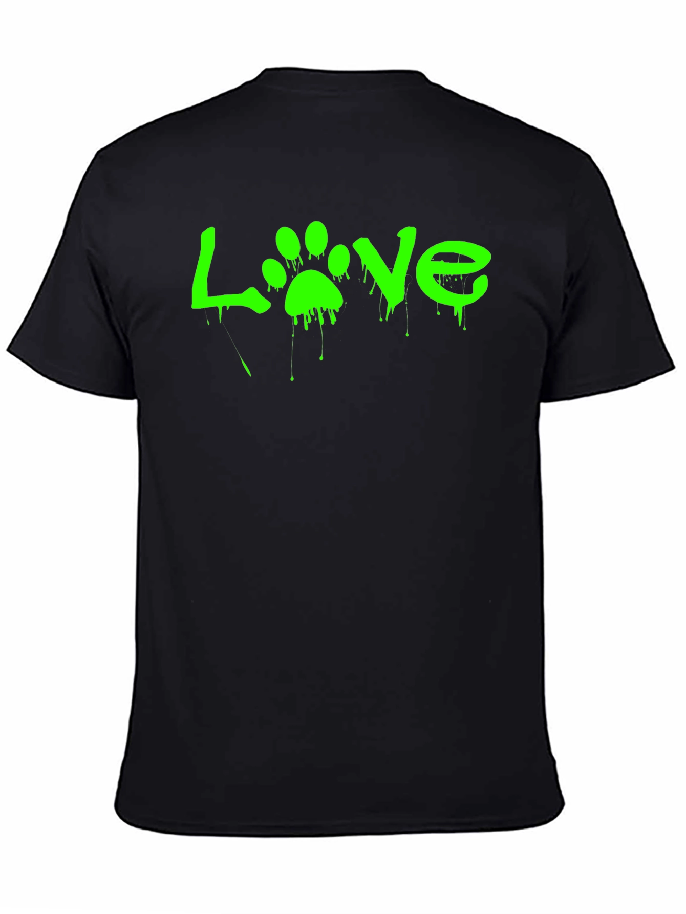 Love Paw Print Graphic Tee - Black