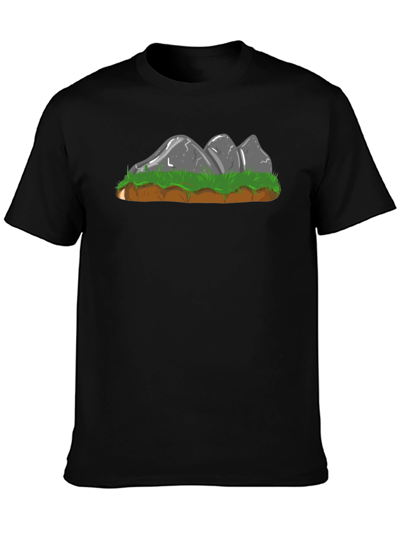 Cartoon Rock Formation Graphic Tee - Black