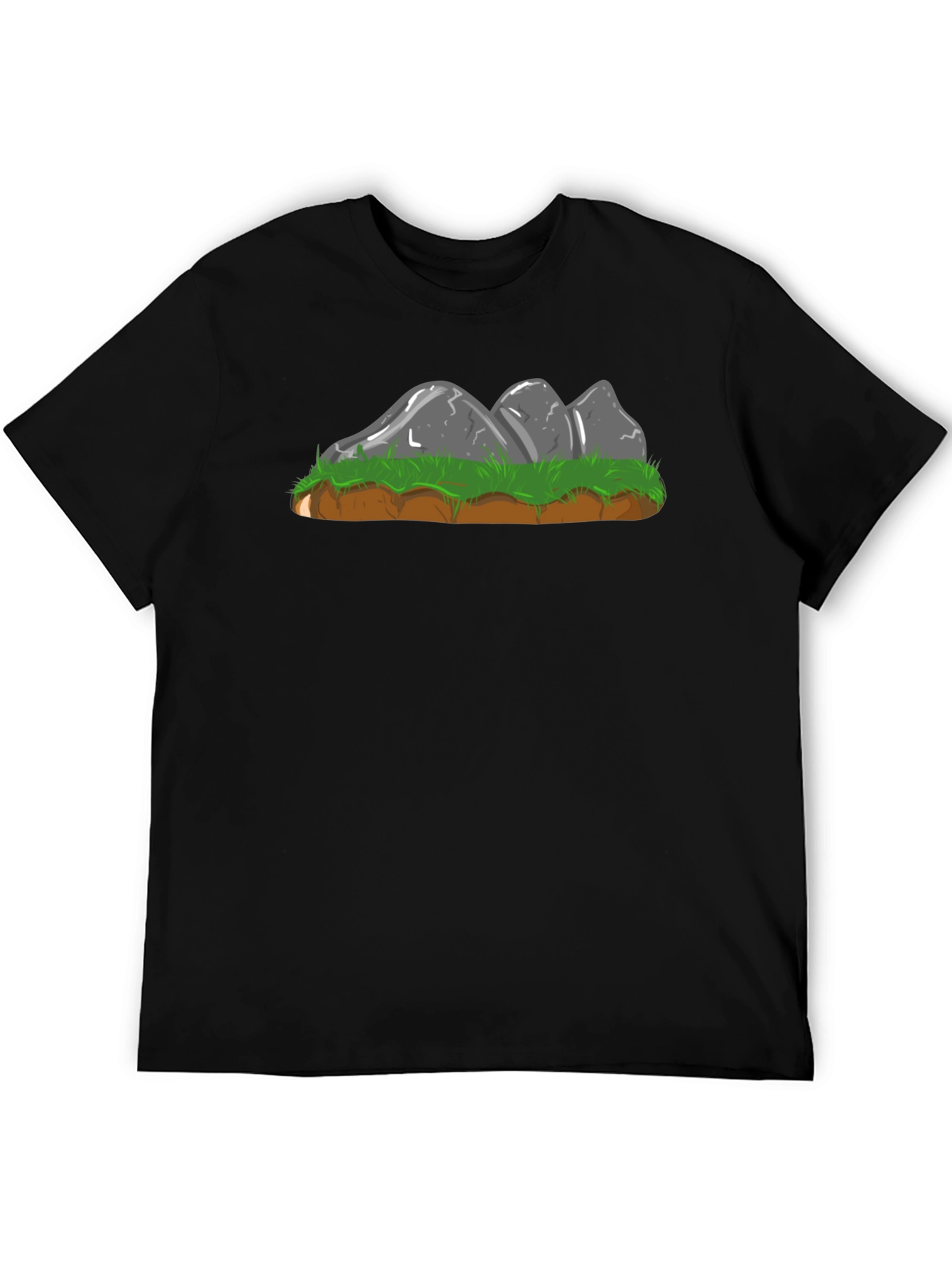 Cartoon Rock Formation Graphic Tee - Black