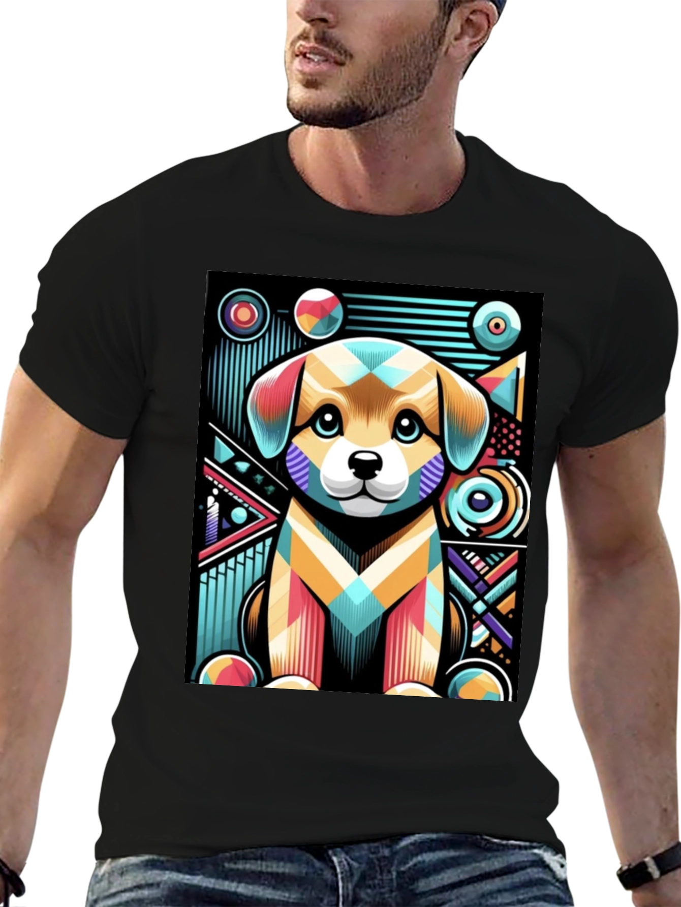 Abstract Puppy Graphic Tee