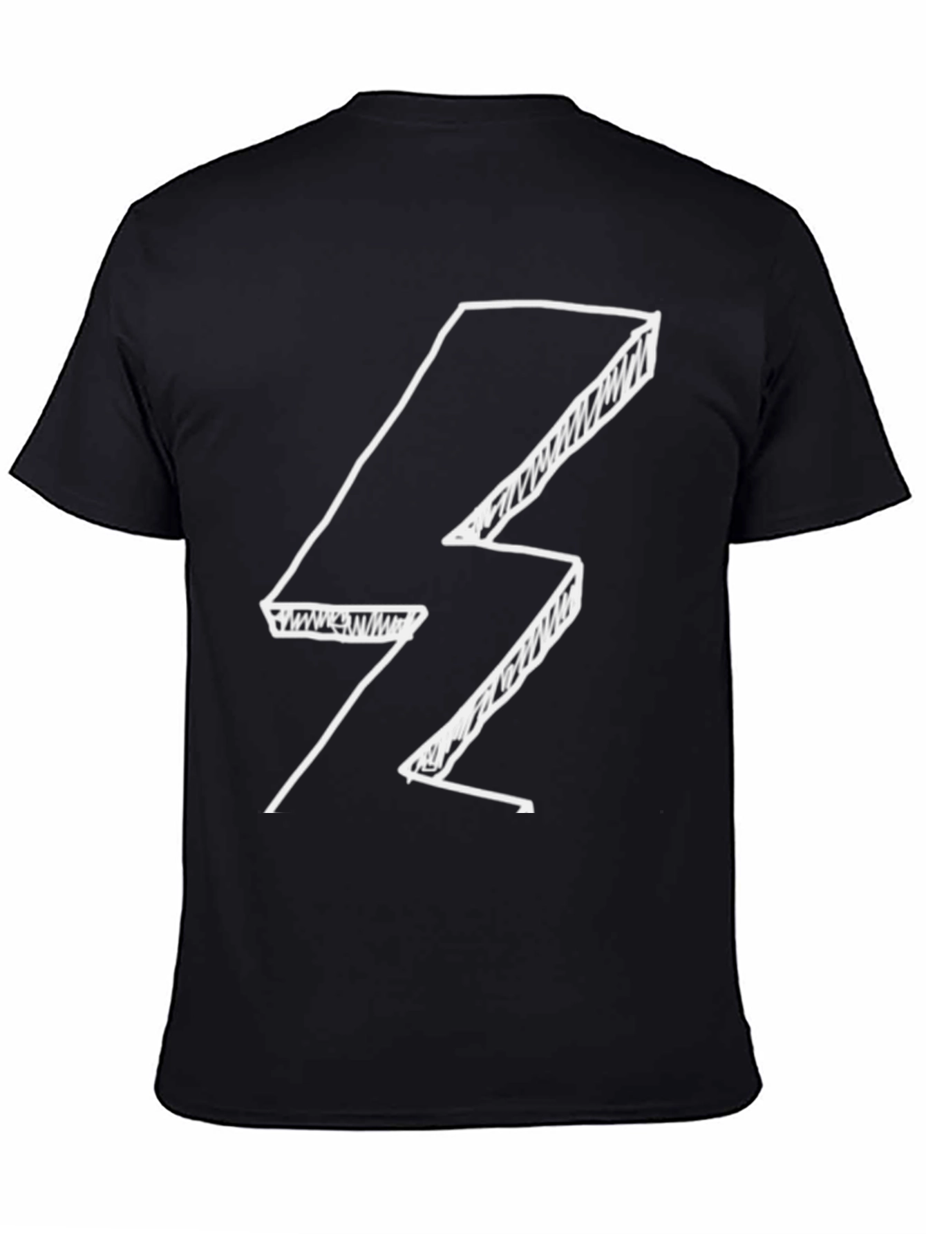 Cool Lightning Bolt Graphic Black T-Shirt