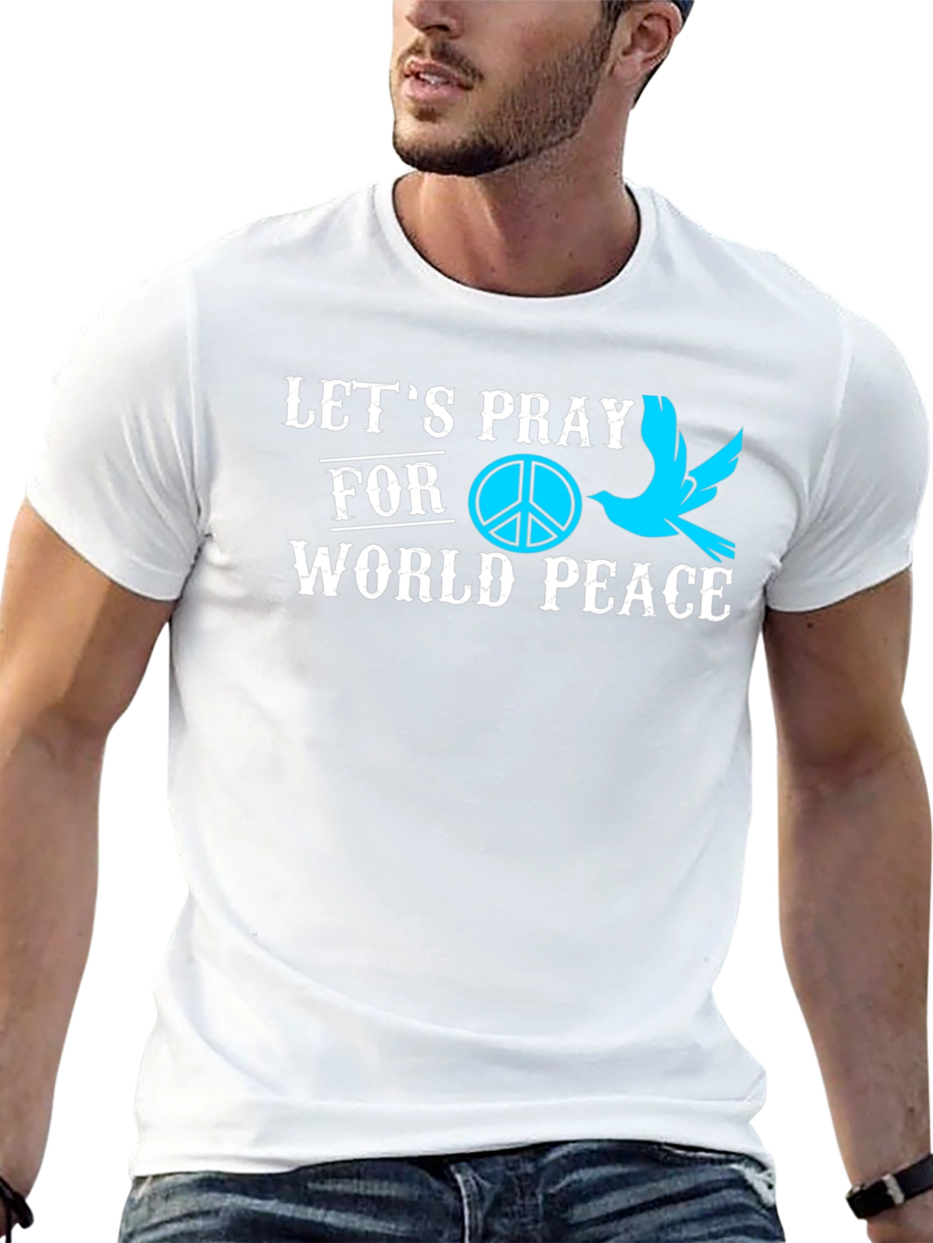 Lets Pray for World Peace Graphic T-Shirt