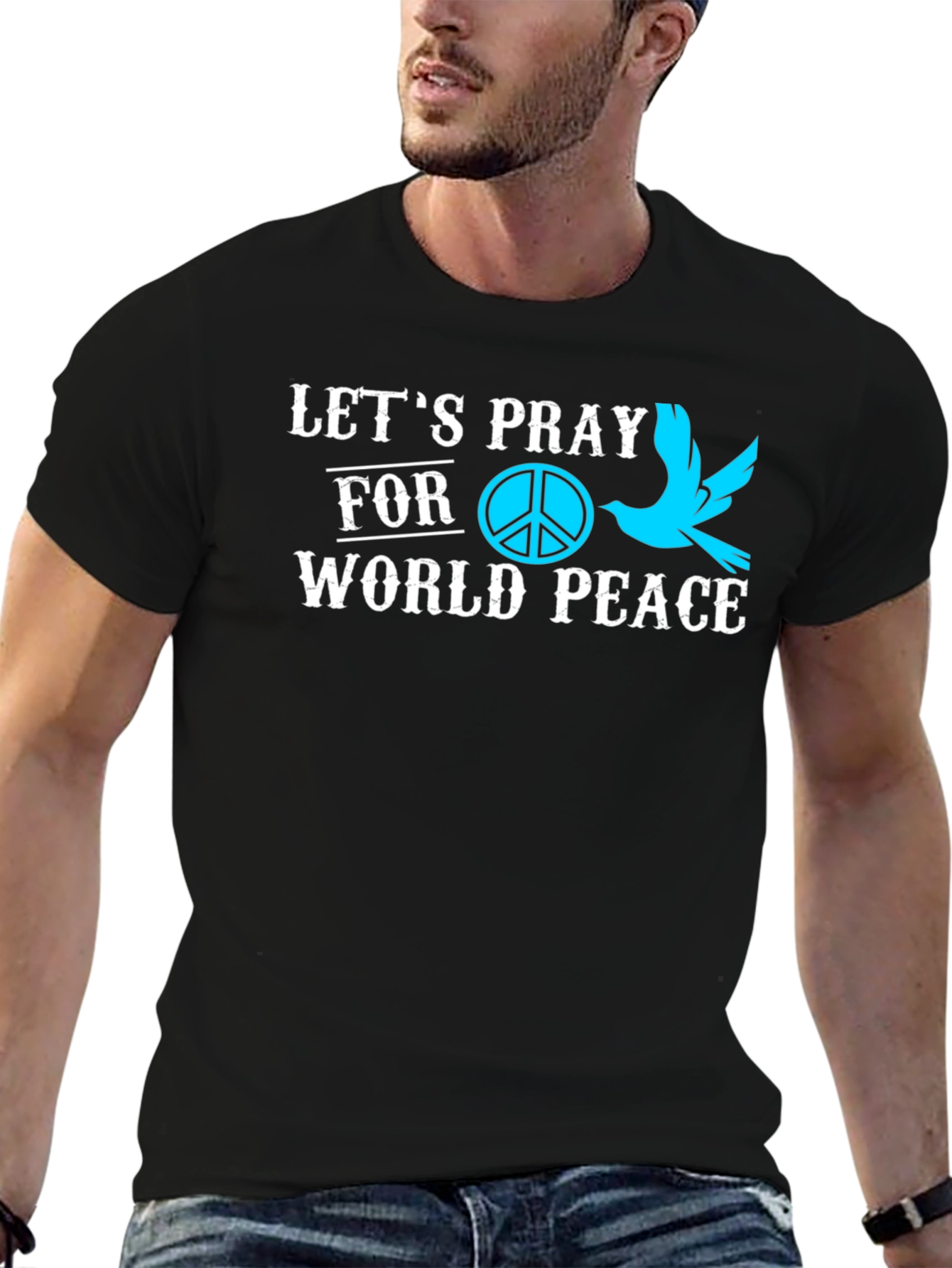 Lets Pray for World Peace Graphic T-Shirt