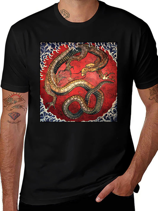 Dragon Print Black T-Shirt