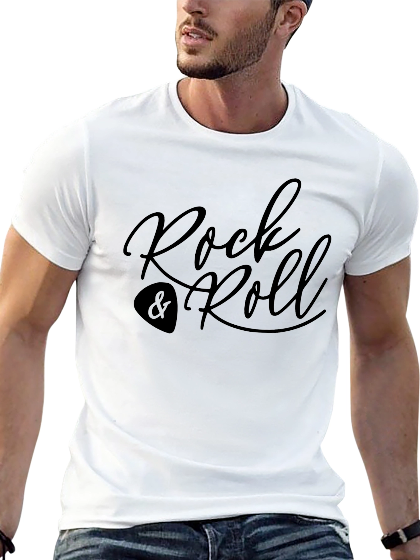 Rock & Roll Graphic Tee - Black Casual Style
