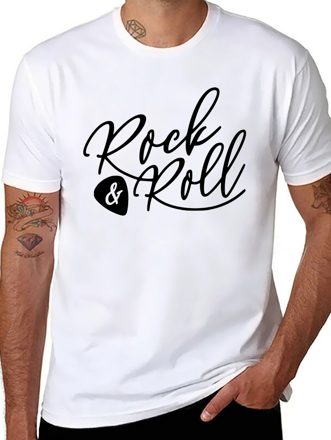Rock & Roll Graphic Tee - Black Casual Style
