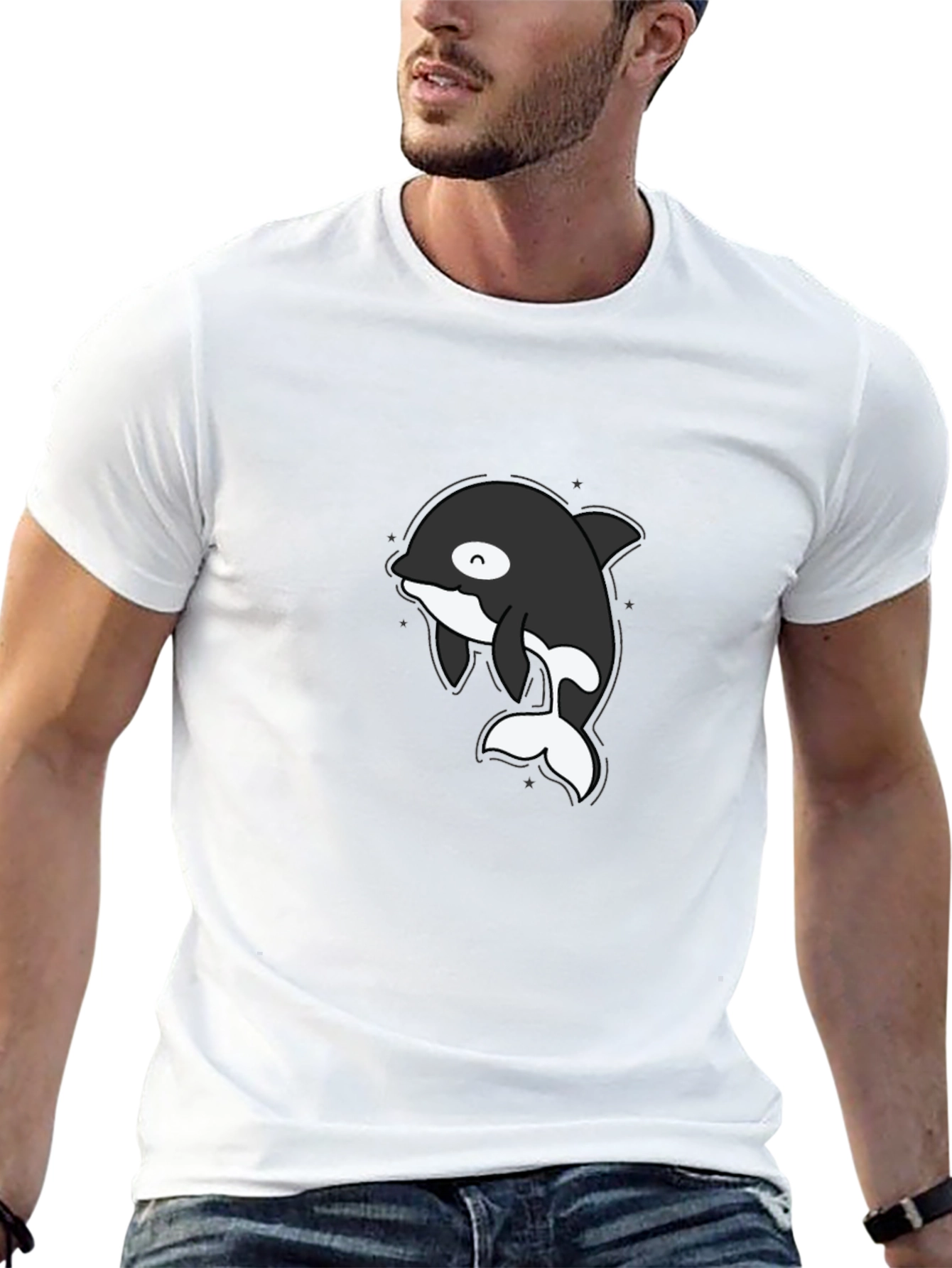 Cute Orca T-Shirt - Black Cotton Tee