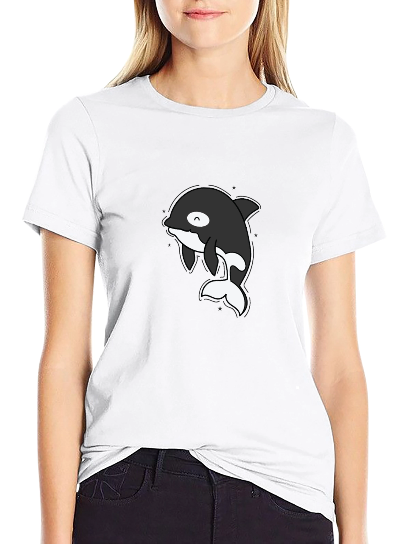 Cute Orca T-Shirt - Black Cotton Tee