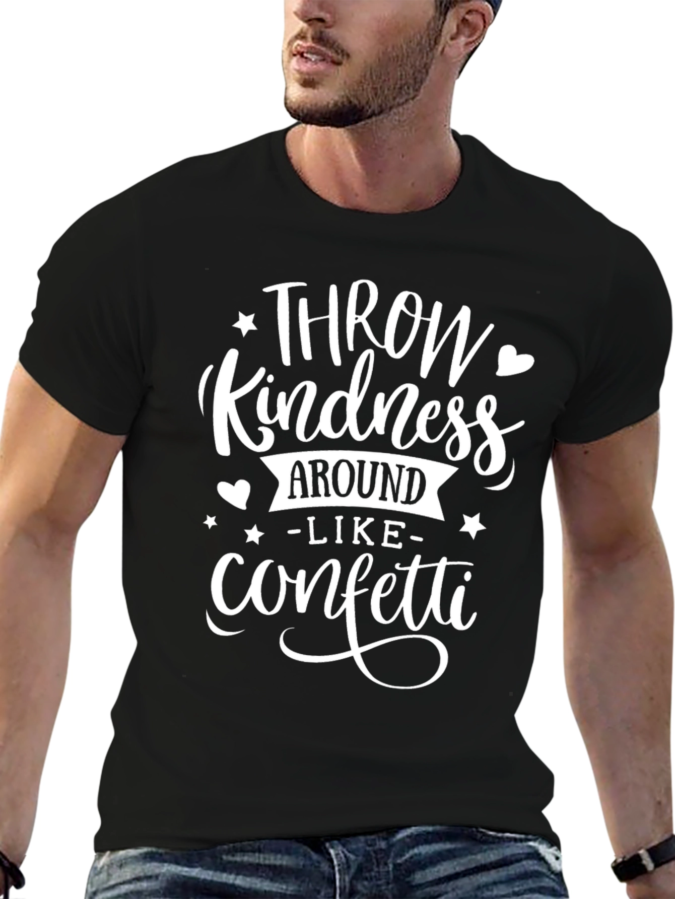 Throw Kindness Like Confetti Black Graphic Tee