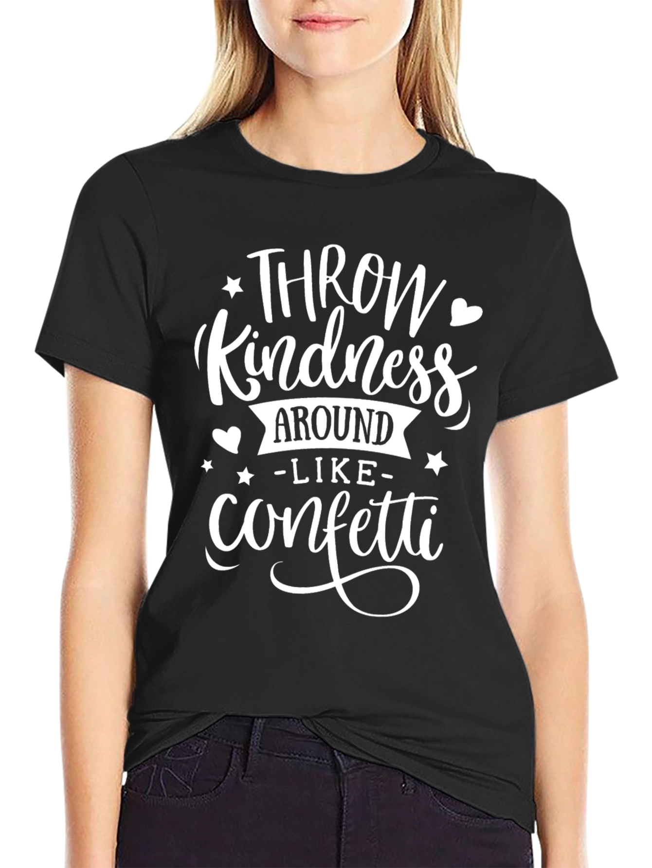 Throw Kindness Like Confetti Black Graphic Tee