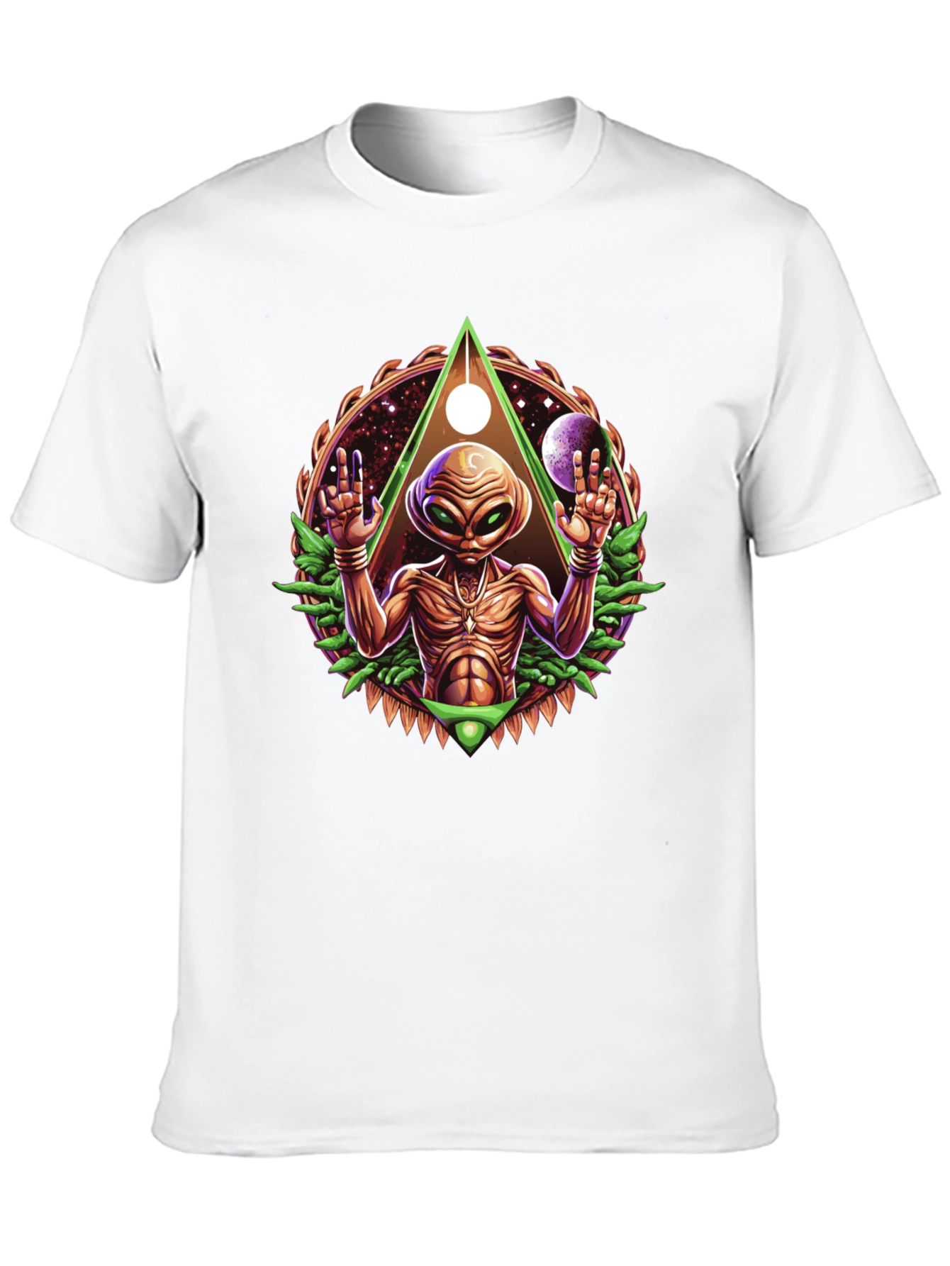 Alien Graphic Tee - Cosmic Design Black T-Shirt