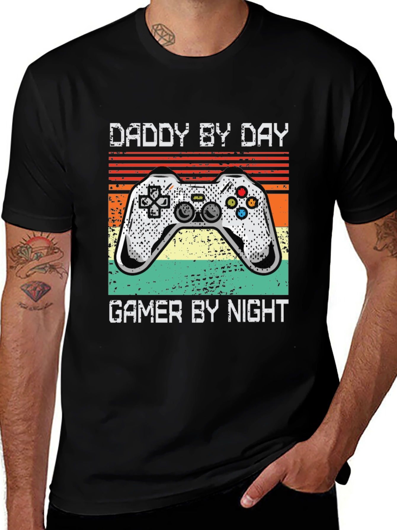 Daddy By Day Gamer By Night Graphic Tee