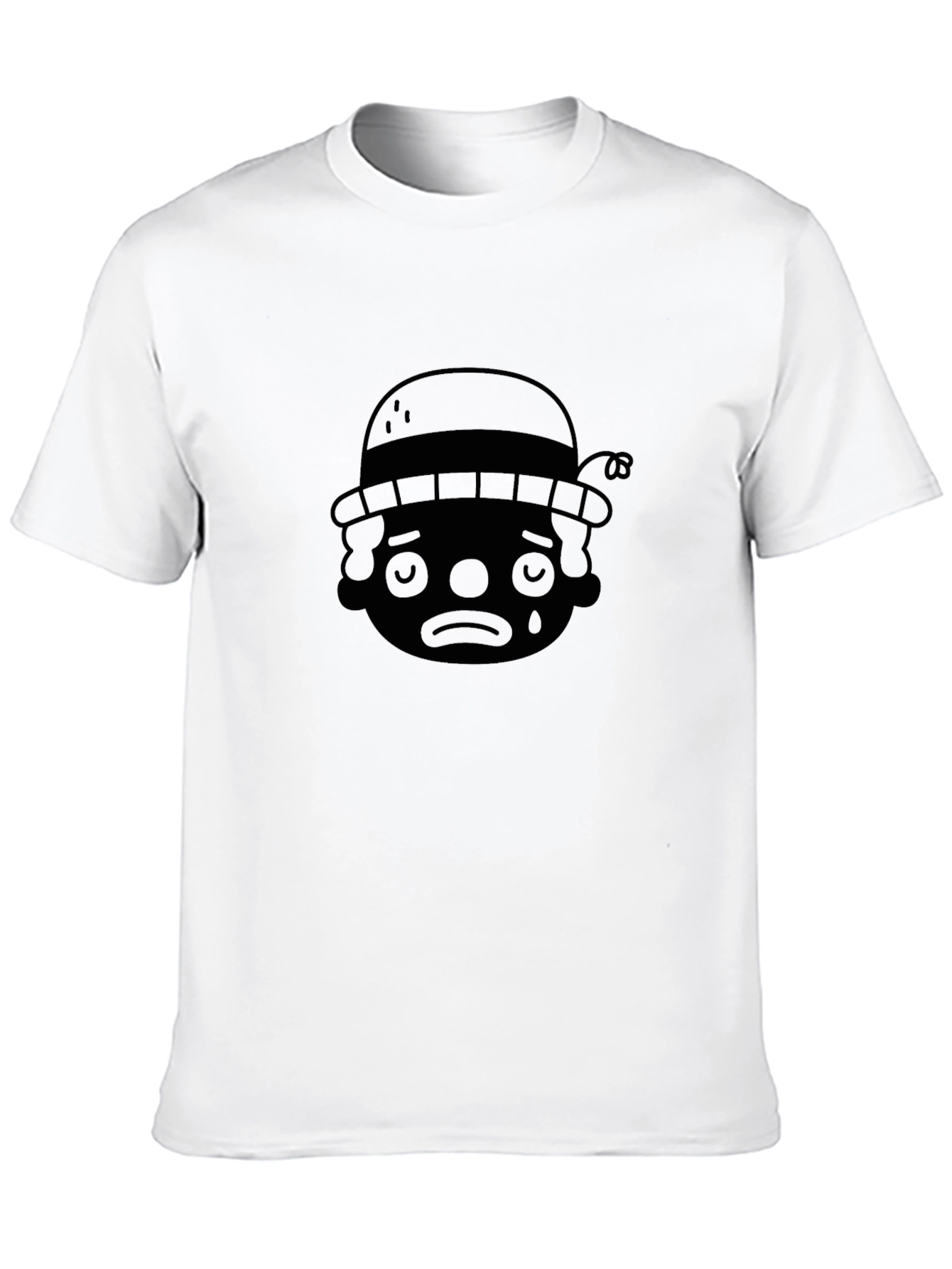 Sad Clown Graphic T-Shirt - Black Crew Neck