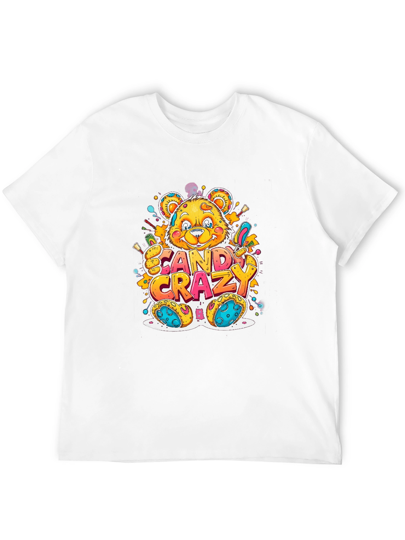 Candy Crazy Bear Graphic T-Shirt