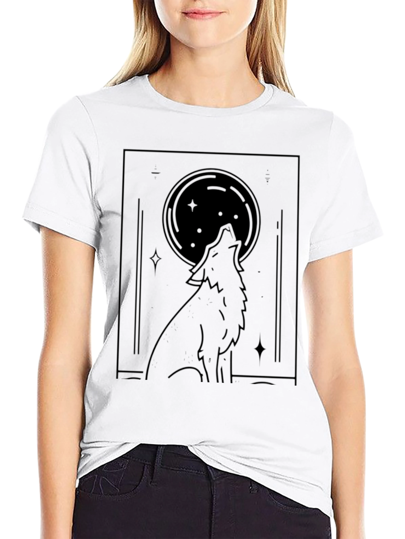 Wolf Moon Black T-Shirt - Graphic Tee