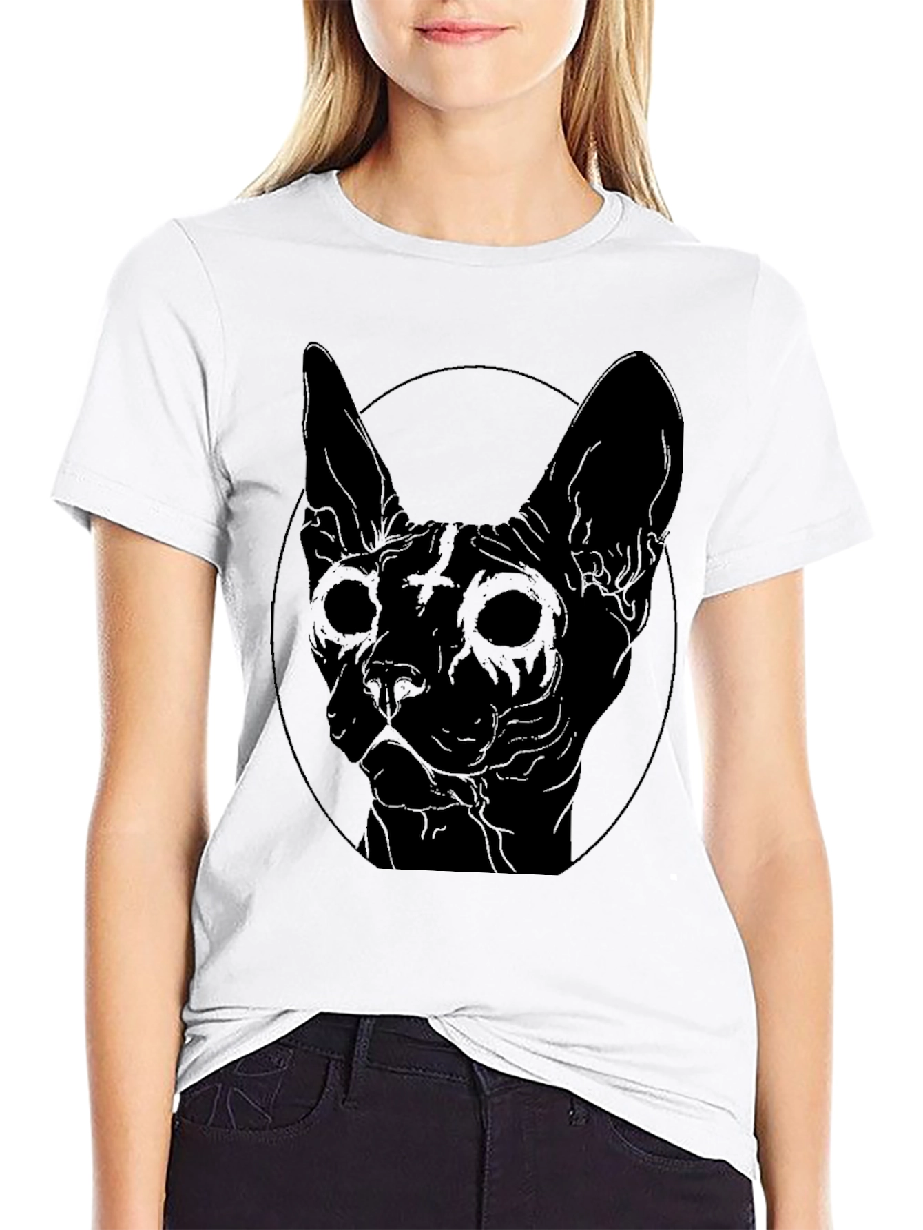 Black Cat Graphic T-Shirt - Edgy Style