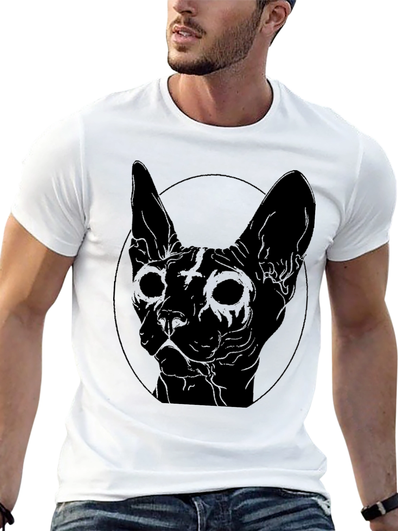 Black Cat Graphic T-Shirt - Edgy Style