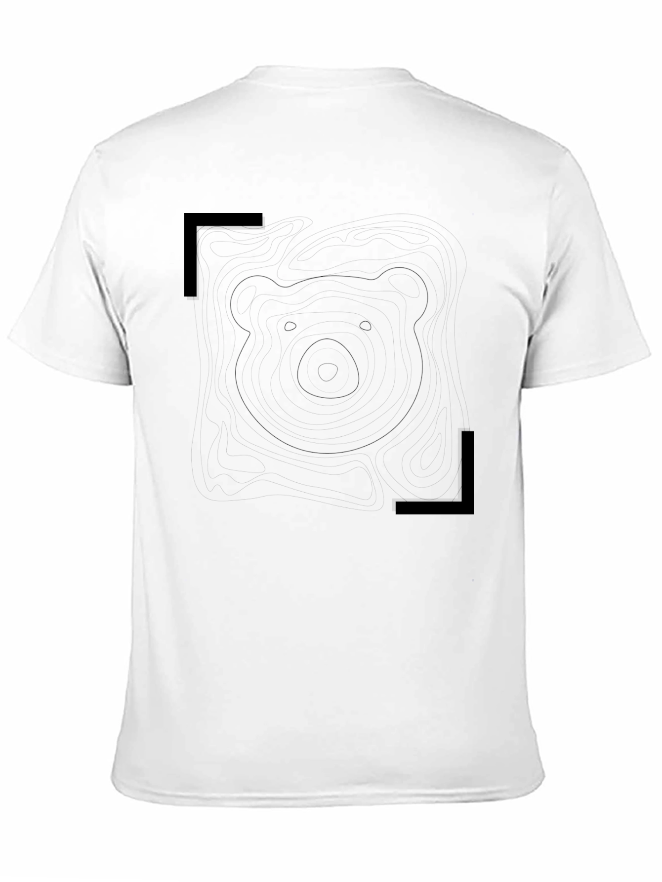 Mens Black Graphic Tee - Bear Outline Design