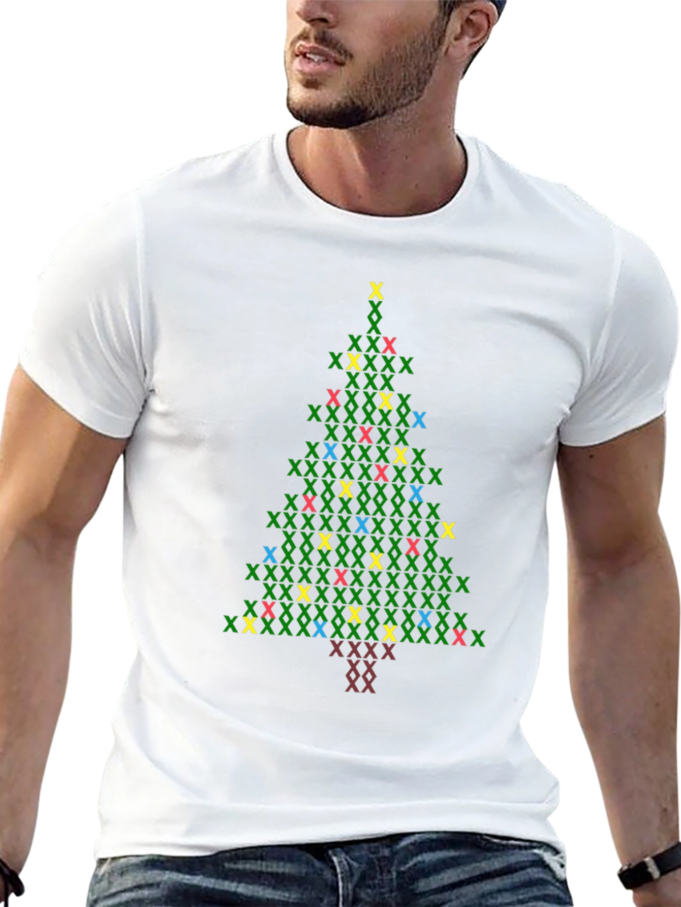 Christmas Tree X Stitch Graphic T-Shirt