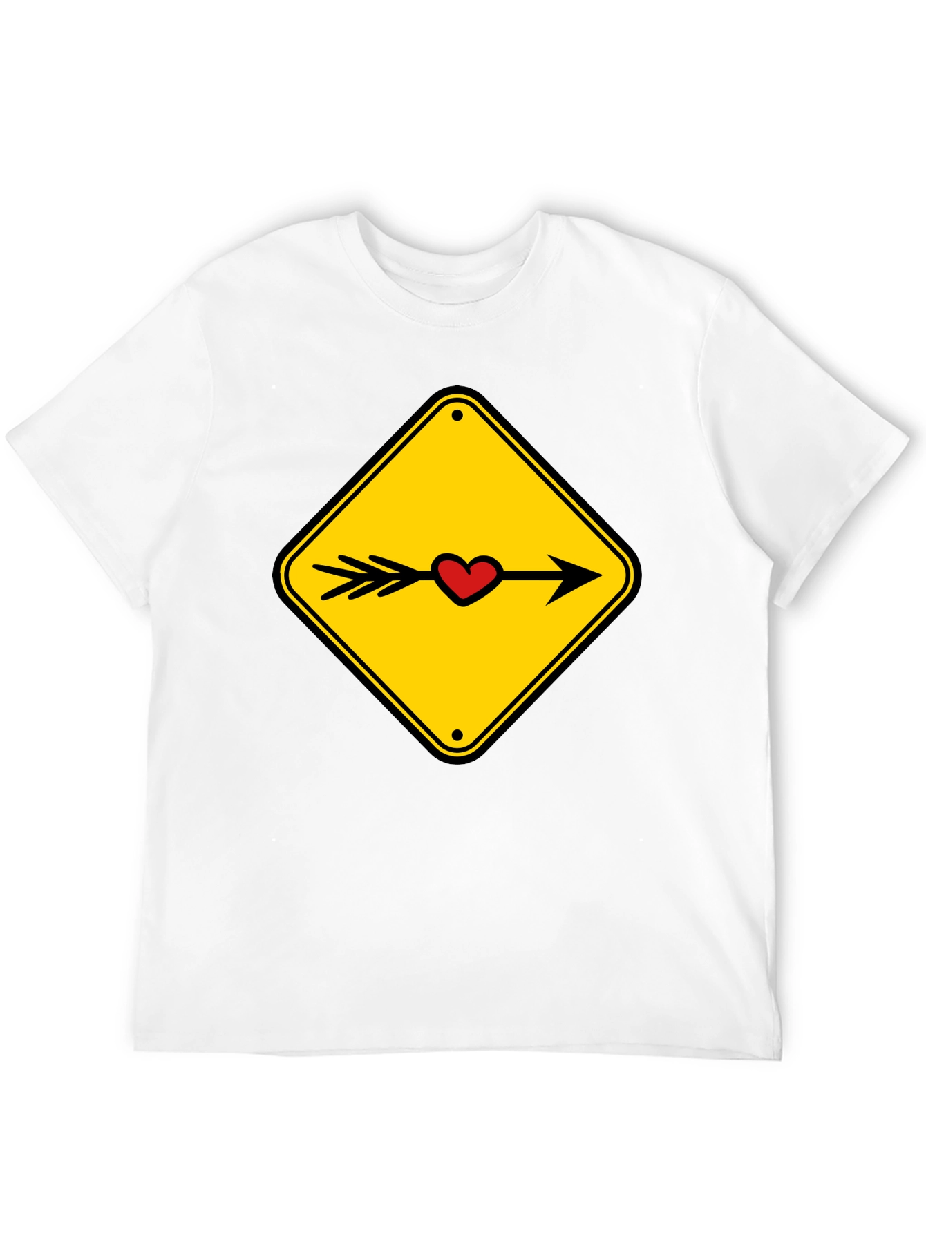 Heart Arrow Sign Black T-Shirt