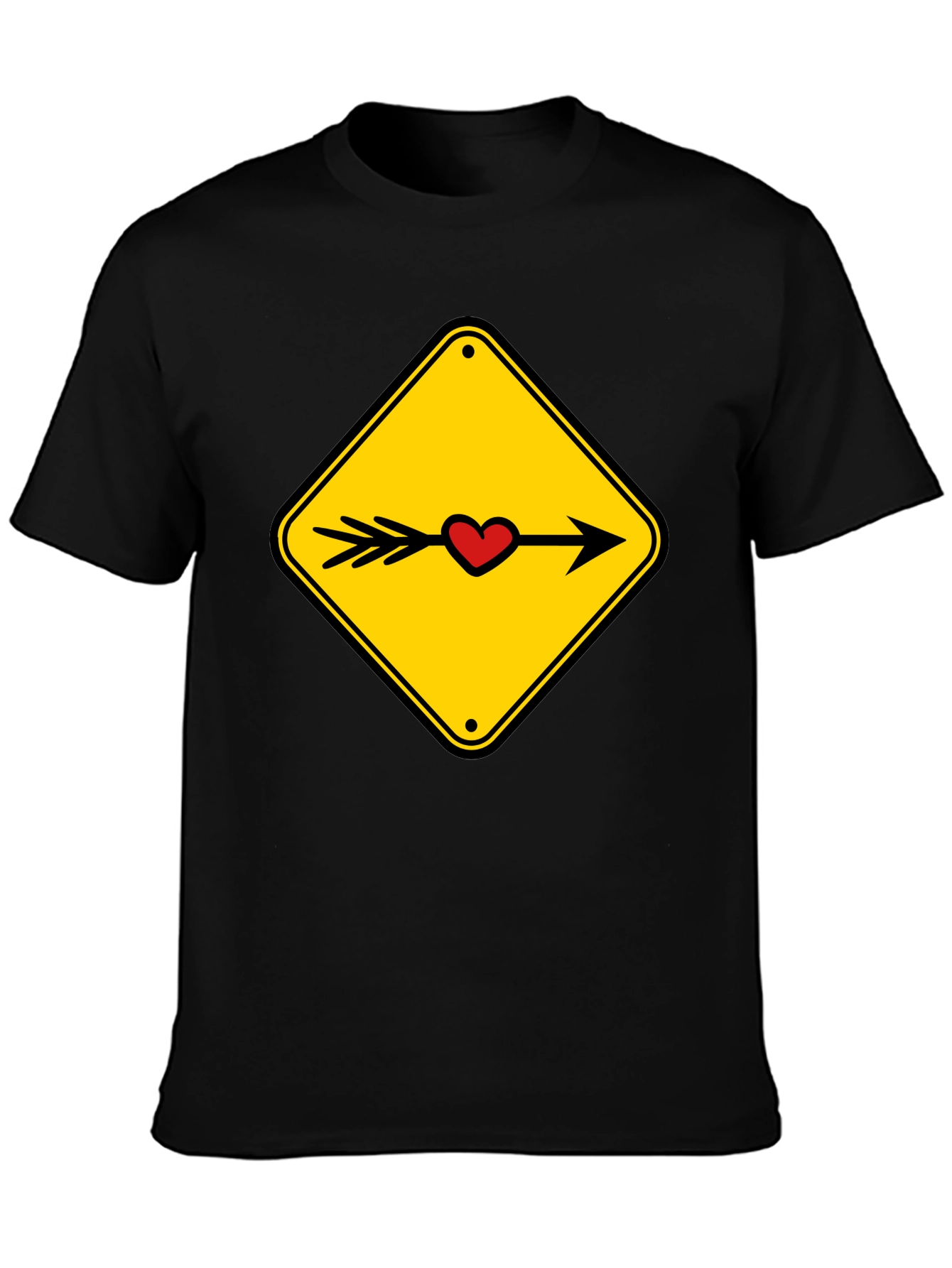 Heart Arrow Sign Black T-Shirt