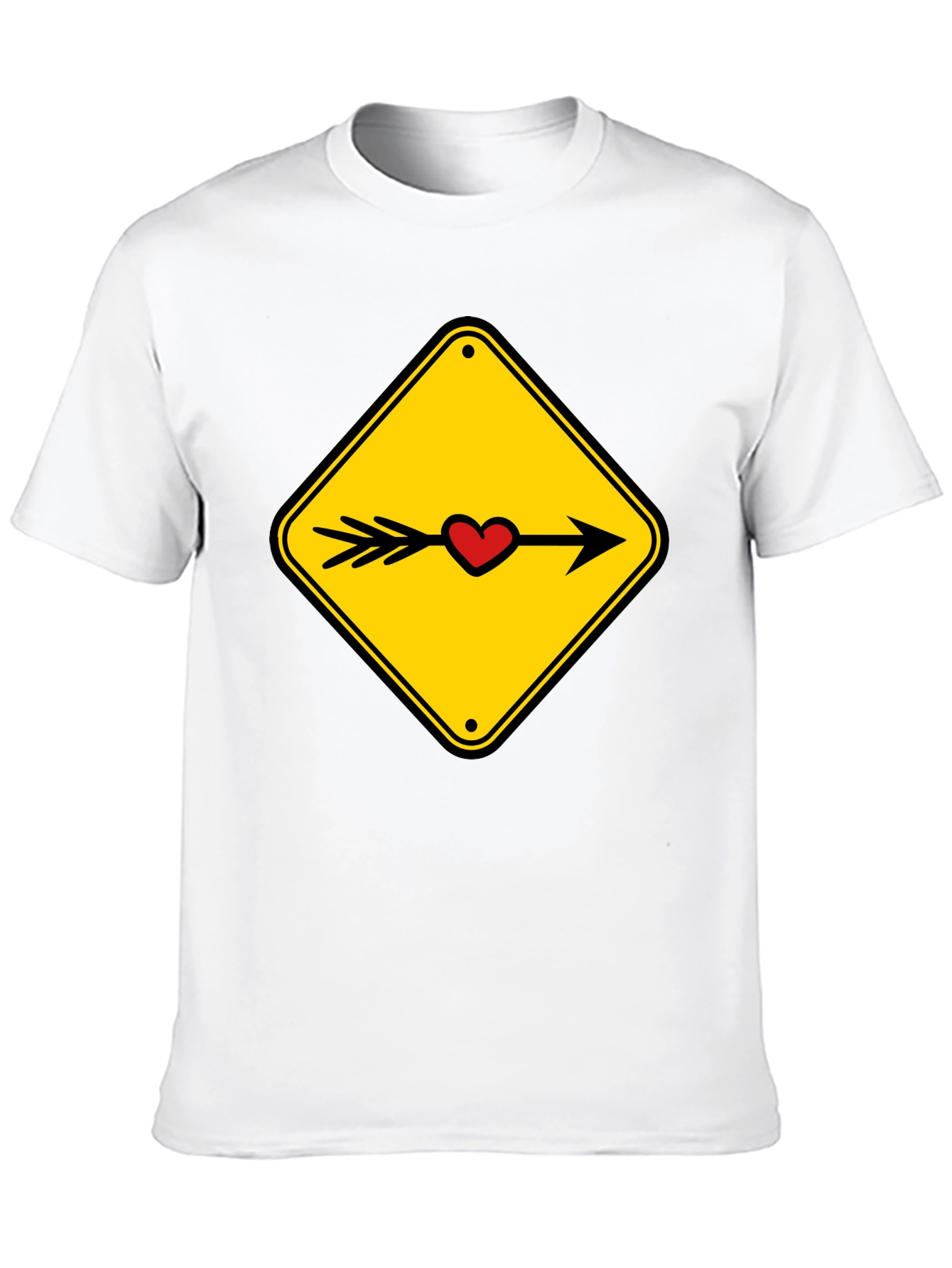 Heart Arrow Sign Black T-Shirt