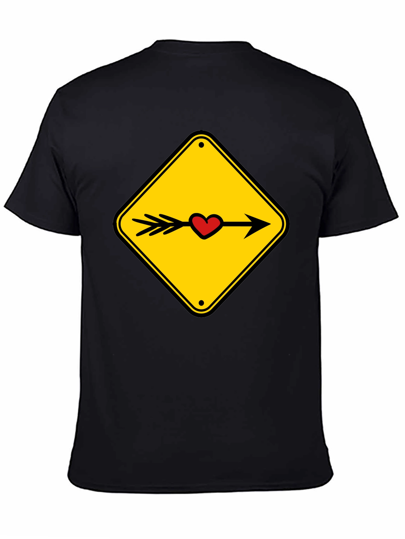 Heart Arrow Sign Black T-Shirt