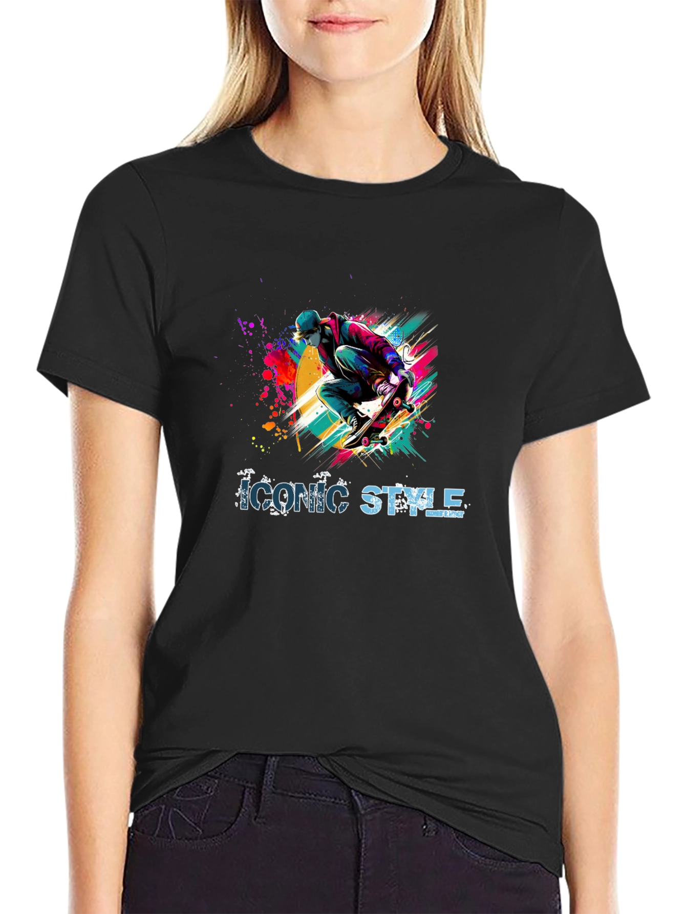 Iconic Style Skateboarder Graphic Tee