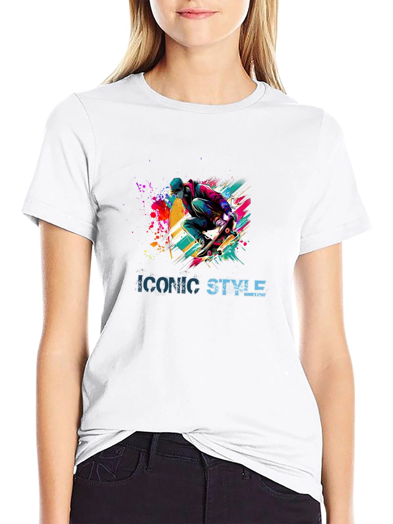Iconic Style Skateboarder Graphic Tee