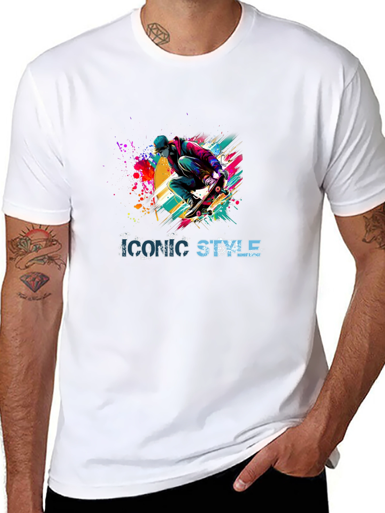 Iconic Style Skateboarder Graphic Tee