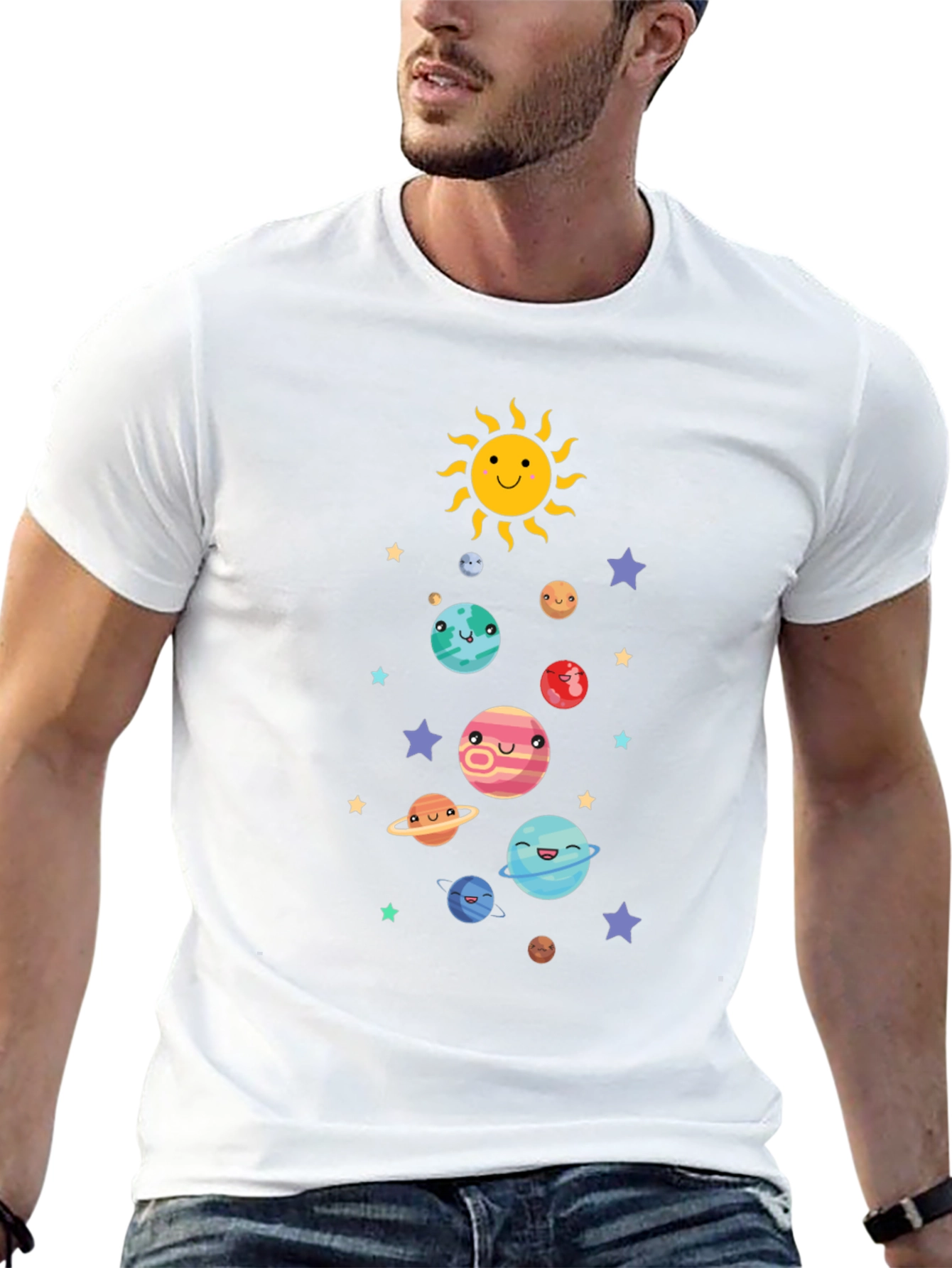 Cute Solar System Graphic T-Shirt