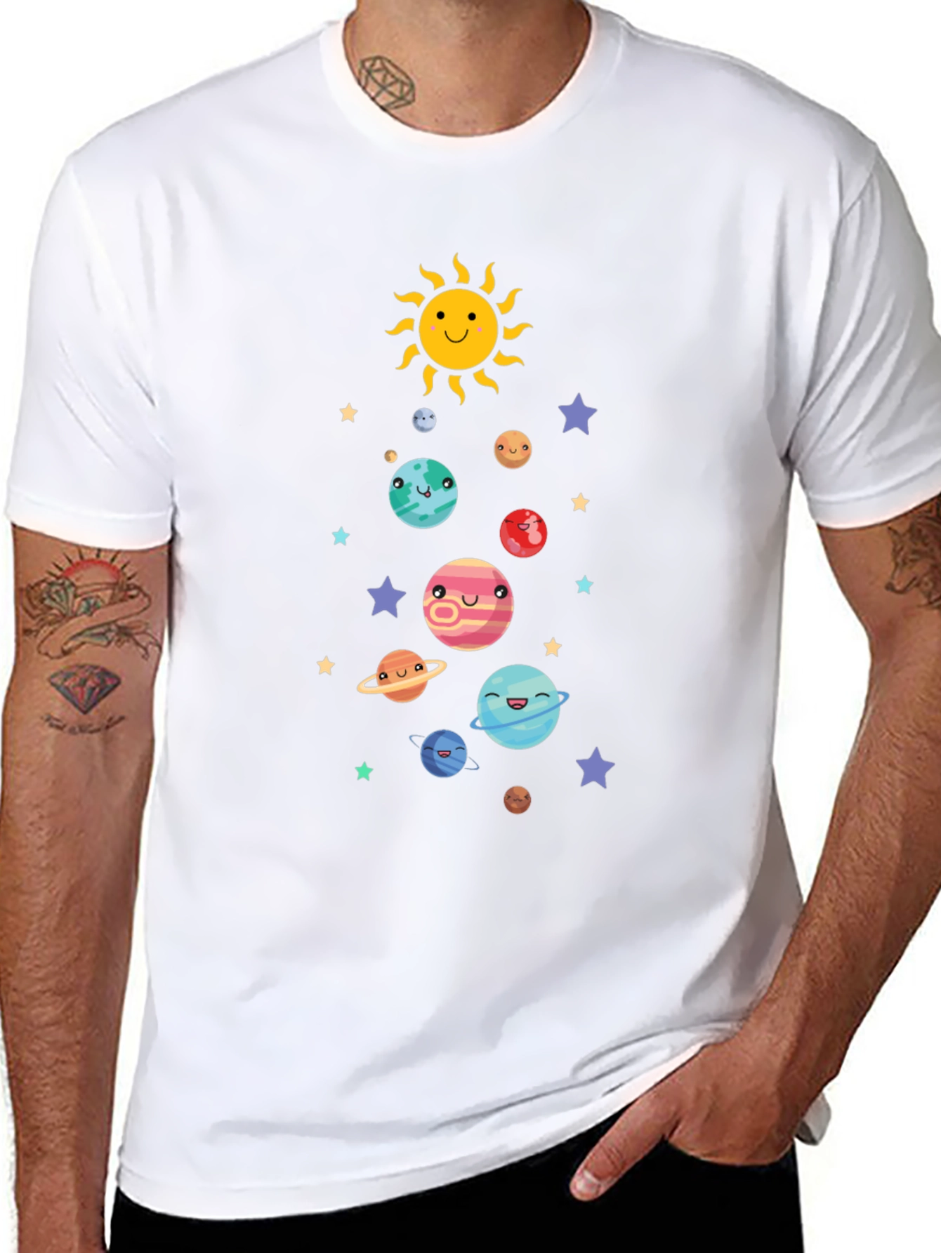 Cute Solar System Graphic T-Shirt