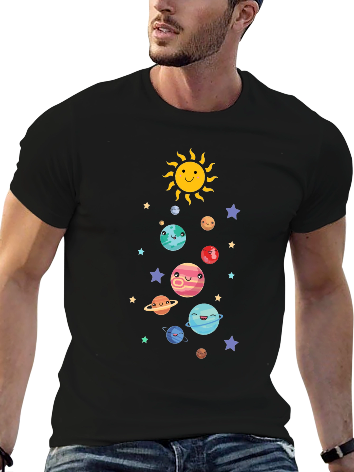 Cute Solar System Graphic T-Shirt