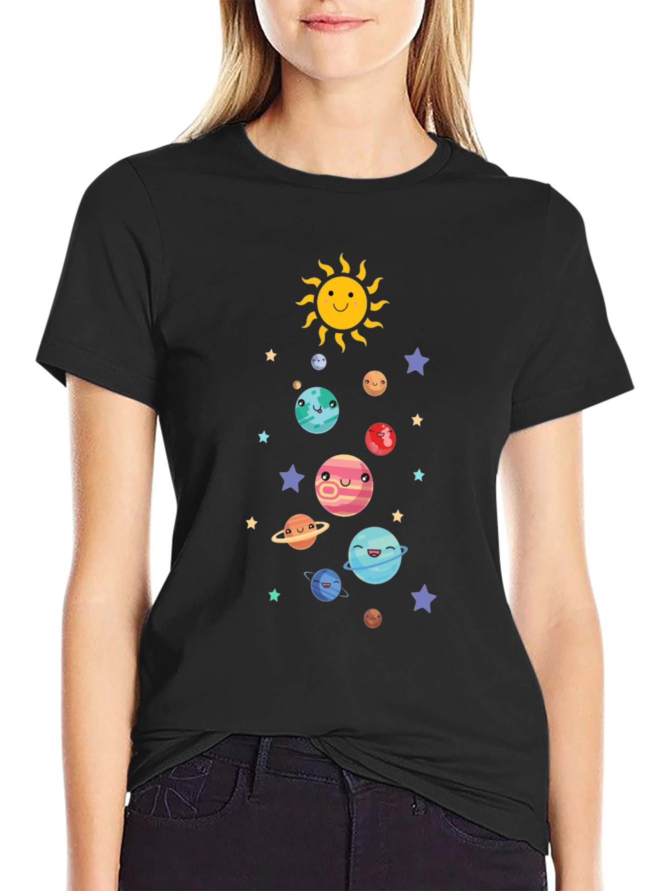 Cute Solar System Graphic T-Shirt