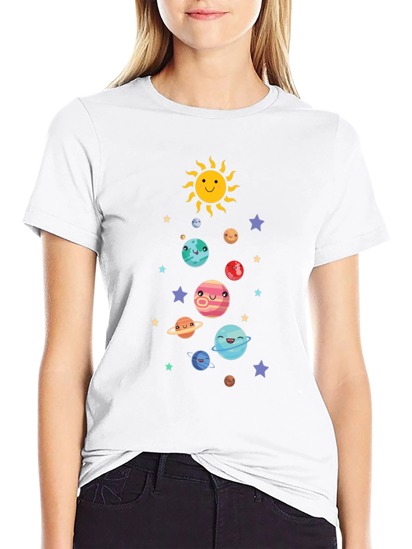 Cute Solar System Graphic T-Shirt
