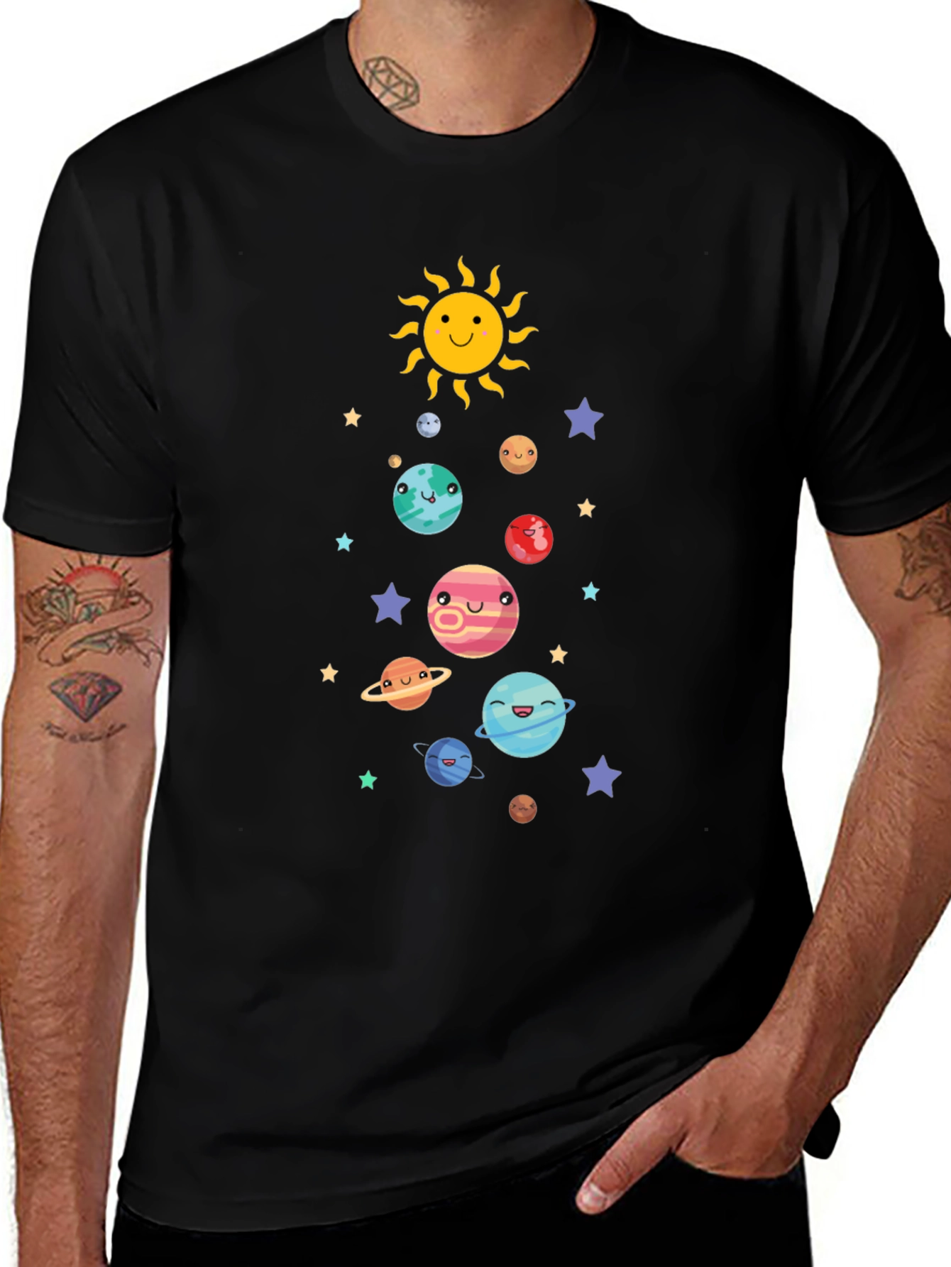 Cute Solar System Graphic T-Shirt