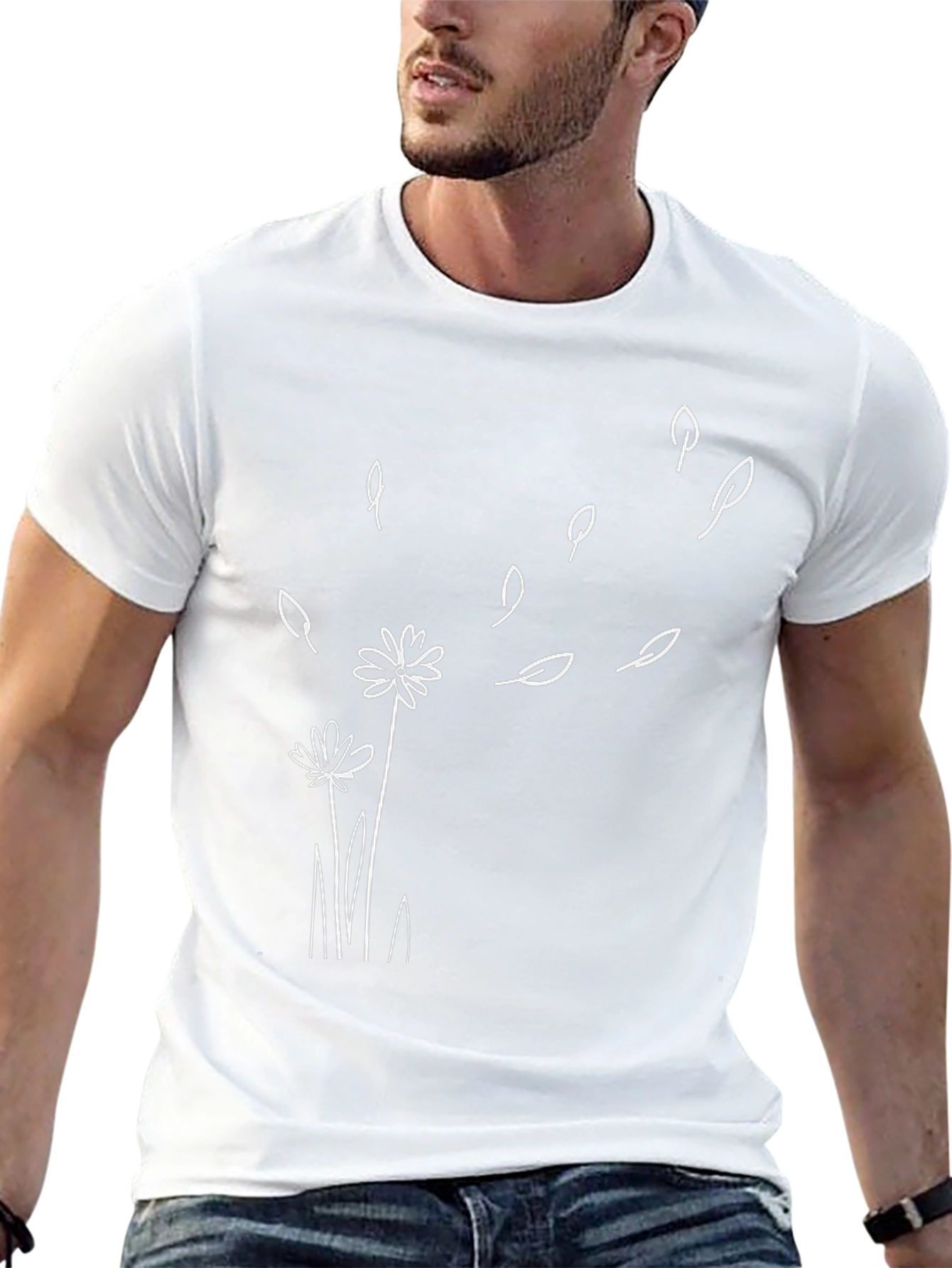 Dandelion Wind Black T-Shirt - Casual Graphic Tee