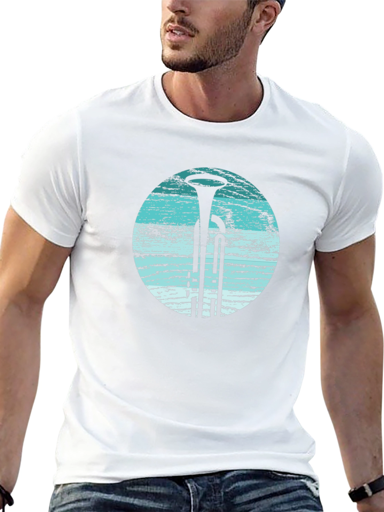 Retro Trombone T-Shirt - Music Lover Tee