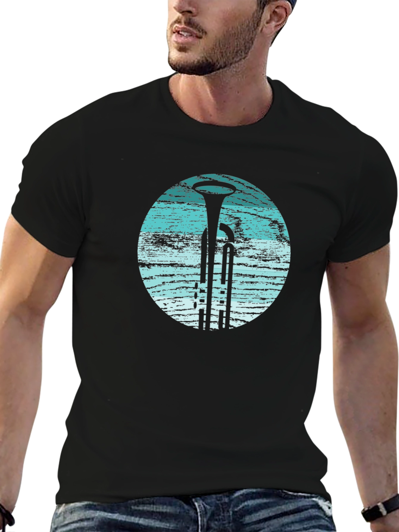 Retro Trombone T-Shirt - Music Lover Tee