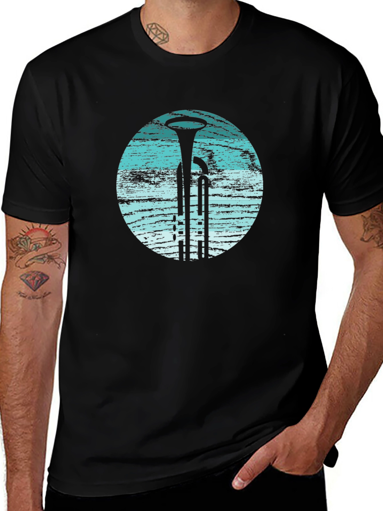 Retro Trombone T-Shirt - Music Lover Tee