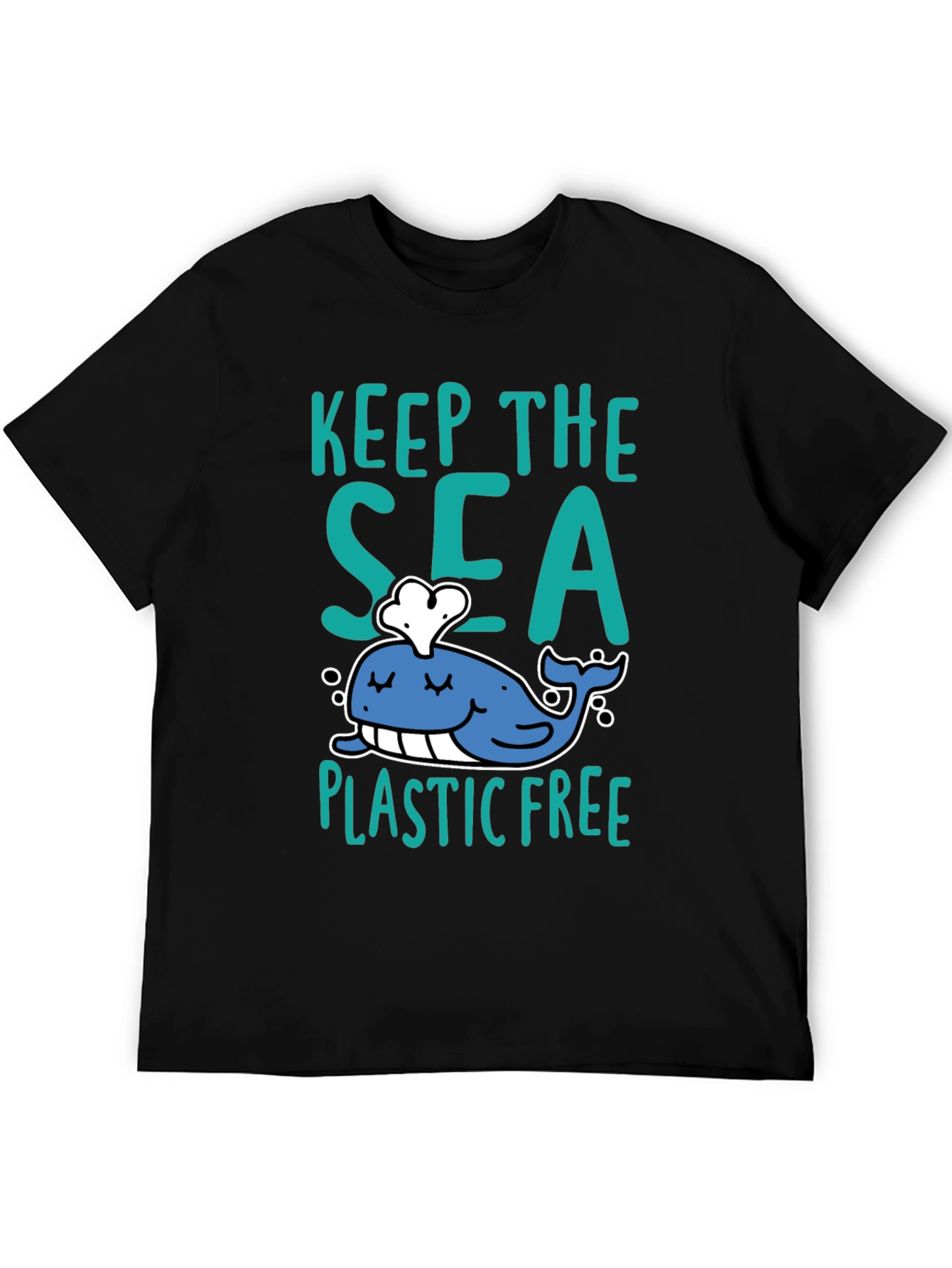 Keep The Sea Plastic Free Black T-Shirt