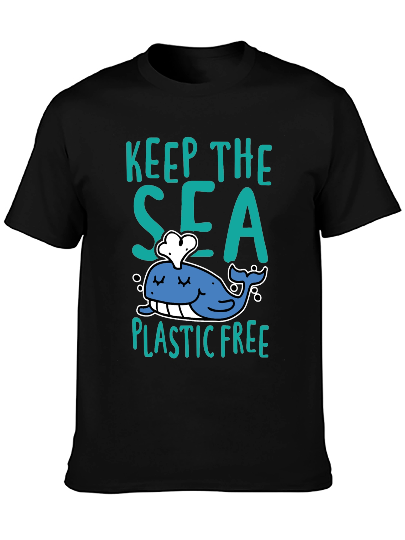 Keep The Sea Plastic Free Black T-Shirt