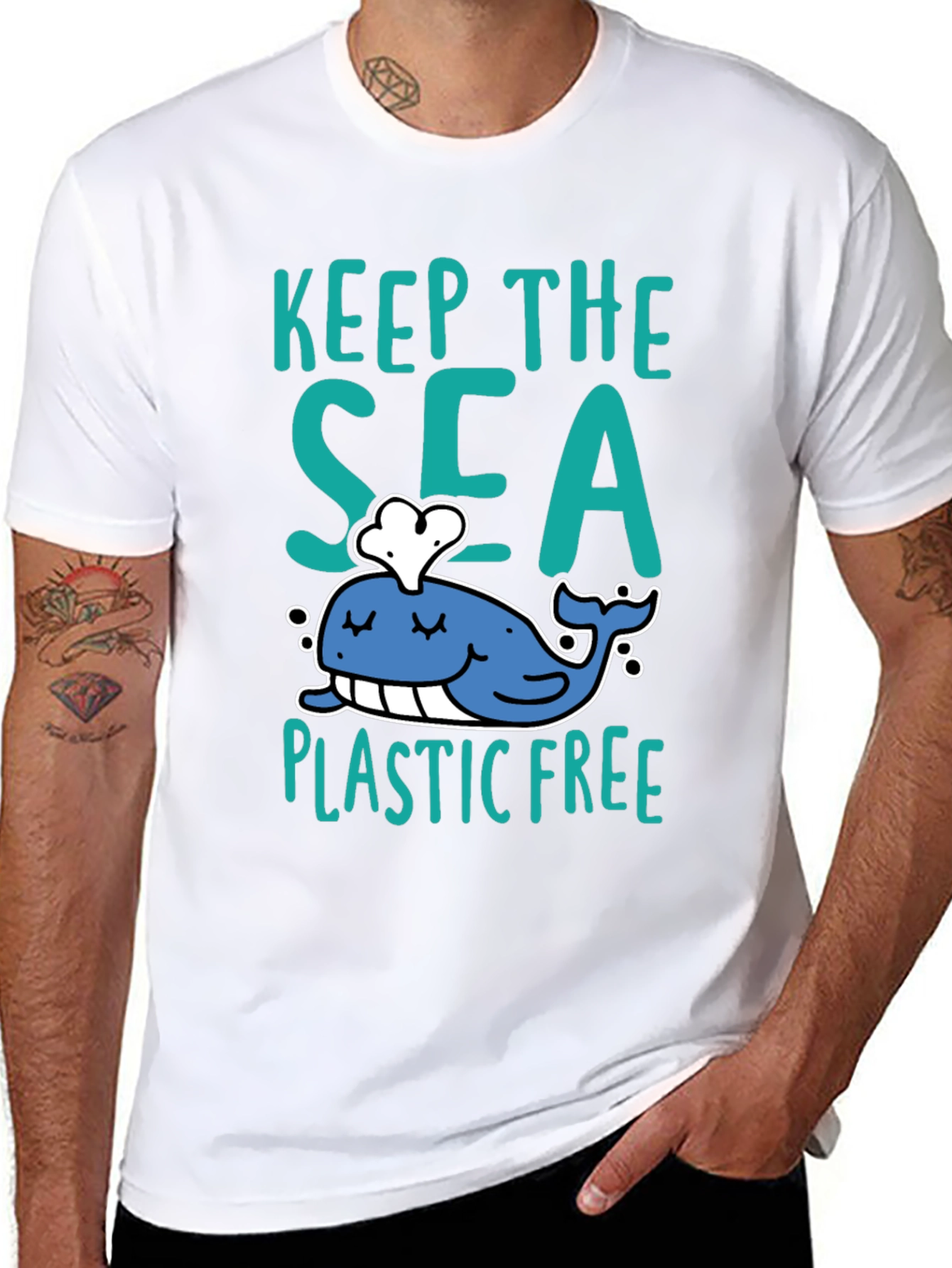 Keep The Sea Plastic Free Black T-Shirt