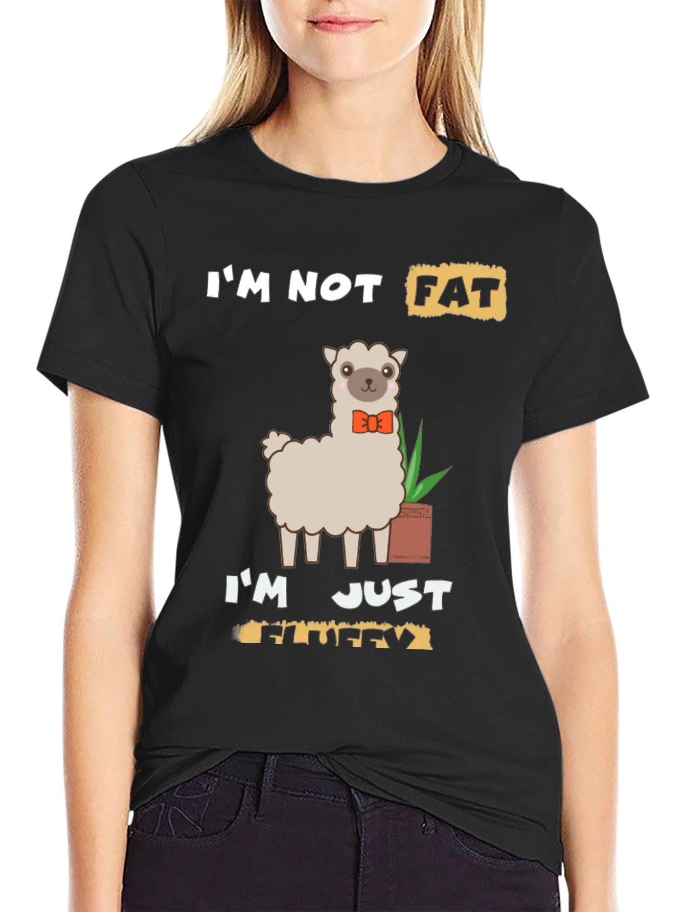 Funny Llama T-Shirt - Im Not Fat Im Fluffy